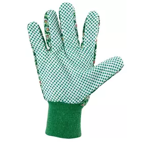 Рукавиці садові х/б тканина з ПВХ крапкою, PALISAD, M (677628) Рукавиці садові х/б тканина з ПВХ крапкою, PALISAD, M (677628)