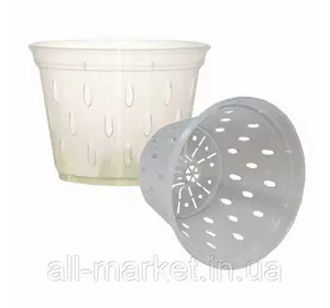 Горшок для орхидей Алеана дренажный круглый прозрачный 1 л Горшок для орхидей Алеана дренажный круглый прозрачный 1 л