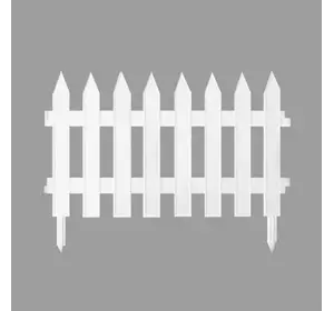 Заборчик (штакетник) для клумбы белый 2,25 м*28 см Заборчик (штакетник) для клумбы белый 2,25 м*28 см