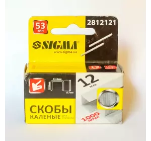 Скобы 12 х 11.3 мм каленые 1000 шт SIGMA (2812121) Скобы 12 х 11.3 мм каленые 1000 шт SIGMA (2812121)