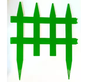 Заборчик (штакетник) для клумбы зеленый 1,5 м* 23 см Заборчик (штакетник) для клумбы зеленый 1,5 м* 23 см