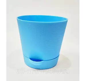 Горшок Фиалка 0.7 л с системой прикорневого полива (голубой) Горшок Фиалка 0.7 л с системой прикорневого полива (голубой)