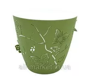 Горшок для цветов Планета 3D 0,7 л зеленый Горшок для цветов Планета 3D 0,7 л зеленый