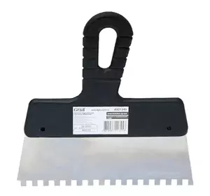 Шпатель зубчатый (нержавеющий)  6х6 200мм GRAD (8321355) Шпатель зубчатый (нержавеющий)  6х6 200мм GRAD (8321355)